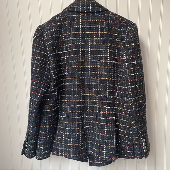 Veronica Beard Women's Rumer Dickey Tweed Jacket Coat Navy Multi Blue Size 8 - Picture 10 of 10